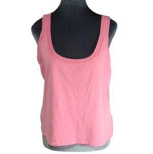Sigrid Olsen Pink Sweater Tank Top Size Large Petite